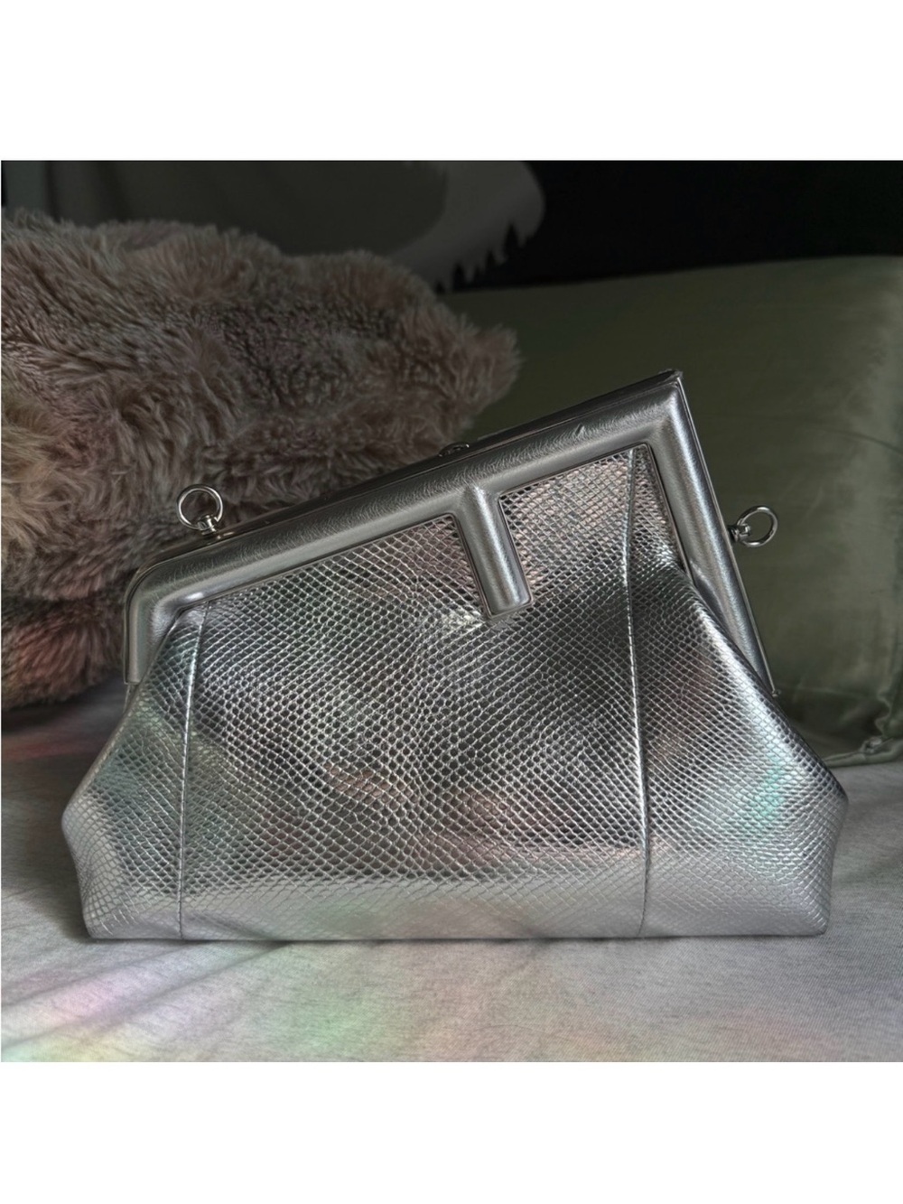 FENDI BNIB Fendi First Silver Python